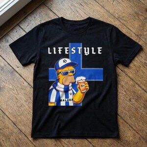 Málaga Football Lifestyle T-Shirt - Beer Fan Art Parody - Stadium Casual Wear